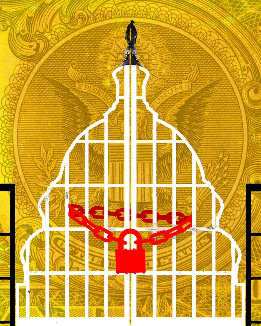 Congress and government shutdowns illustration by Linas Garsys / The Washington Times