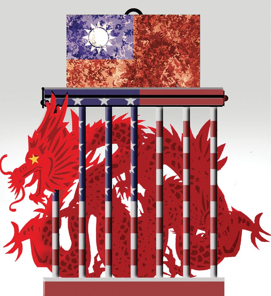 China, the United States of America and Taiwan relationships illustration by Alexander Hunter/The Washington Times