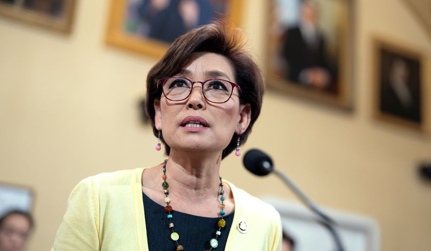 Rep. Young Kim, R-Calif., speaks at the Capitol in Washington, April 15, 2024. (AP Photo/J. Scott Applewhite, File)