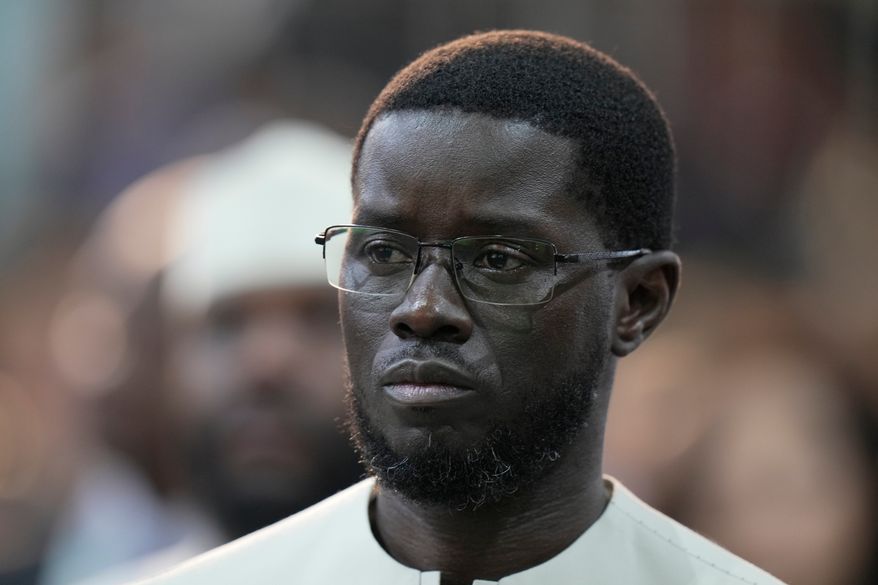 Senegal President Bassirou Diomaye Faye attends the Africa Forward Summit at the Kenyatta International Convention Centre in Nairobi, Kenya, Tuesday, May 12, 2026. (AP Photo/Brian Inganga)