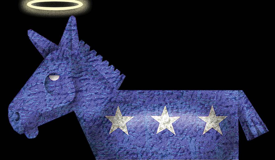 Democrats never facing justice for crimes illustration by Alexander Hunter/The Washington Times
