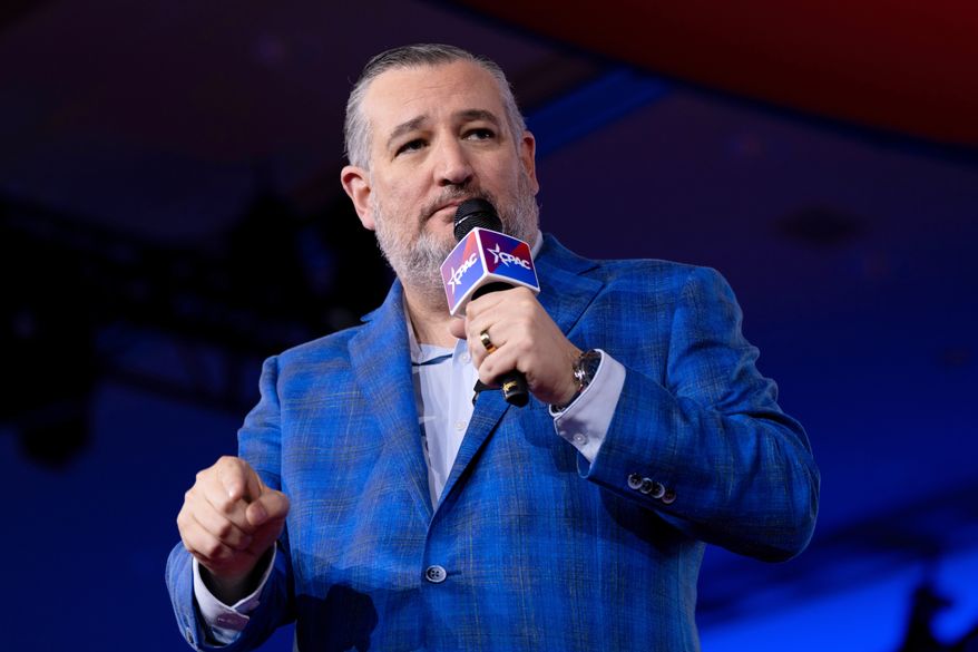 Sen. Ted Cruz, R-Texas, speaks at the Conservative Political Action Conference (CPAC) in Dallas, March 28, 2026. (AP Photo/Gabriela Passos, File)