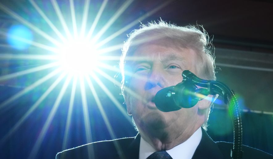 President Donald Trump speaks at Rockland Community College, Friday, May 22, 2026, in Suffern, N.Y. (AP Photo/Alex Brandon)
