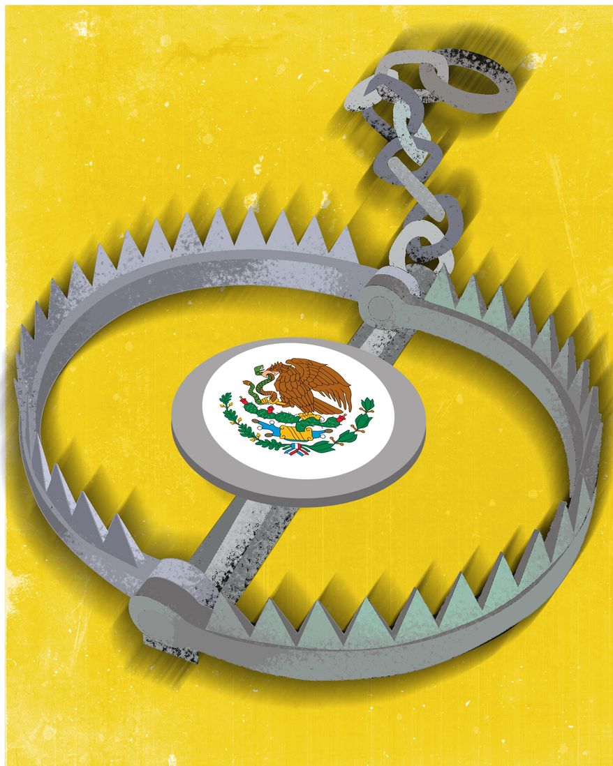 Mexico crimes against the United States of America illustration by Linas Garsys / The Washington Times