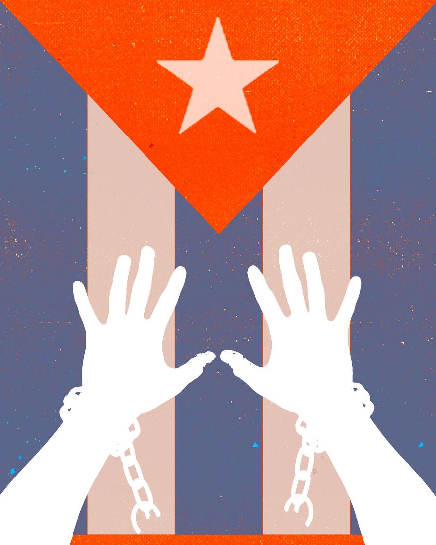 Liberating the Cuban people illustration by Linas Garsys / The Washington Times