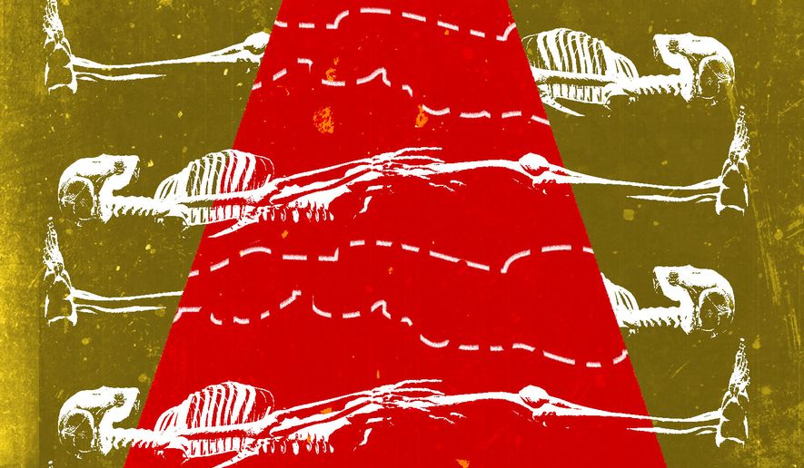 Debunking Gaza genocide illustration by Linas Garsys / The Washington Times