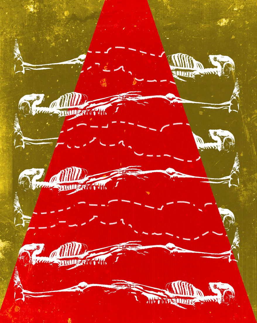 Debunking Gaza genocide illustration by Linas Garsys / The Washington Times