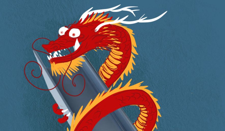 China steel illustration by Linas Garsys / The Washington Times