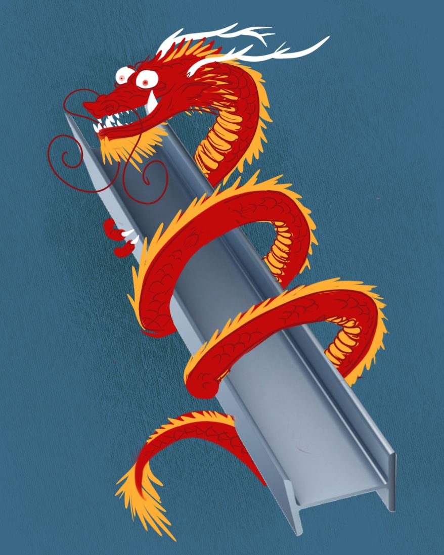 China steel illustration by Linas Garsys / The Washington Times