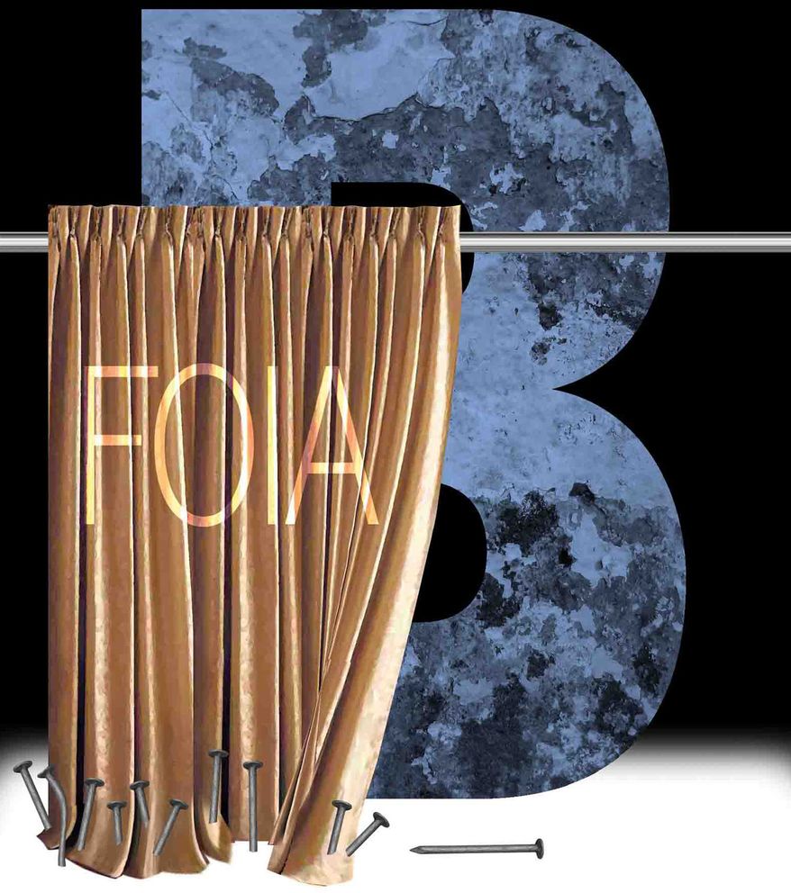 President Joe Biden and Freedom of Information Act (FOIA) illustration by Alexander Hunter/The Washington Times