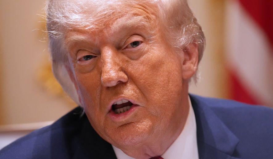 President Donald Trump speaks during a Cabinet meeting at the White House, Wednesday, May 27, 2026, in Washington. (AP Photo/Jacquelyn Martin)