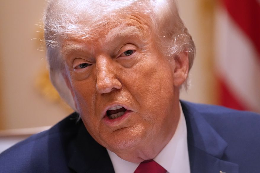 President Donald Trump speaks during a Cabinet meeting at the White House, Wednesday, May 27, 2026, in Washington. (AP Photo/Jacquelyn Martin)