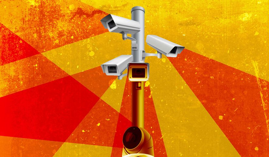 Government warrantless surveillance against American citizens and the Fourth Amendment illustration by Linas Garsys / The Washington Times
