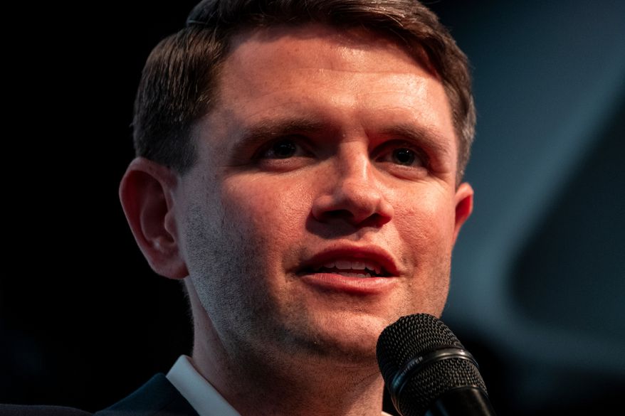 Texas state Rep. and Democratic Senate candidate James Talarico attends a rally in Houston, Wednesday, May 27, 2026. (AP Photo/Joel Angel Juarez)