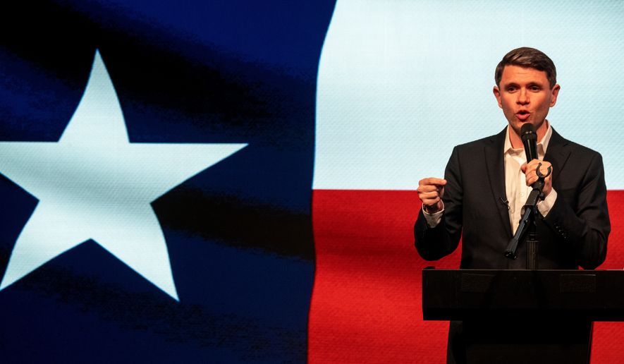 Texas state Rep. and Democratic Senate candidate James Talarico attends a rally in Houston, Wednesday, May 27, 2026. (AP Photo/Joel Angel Juarez) ** FILE **