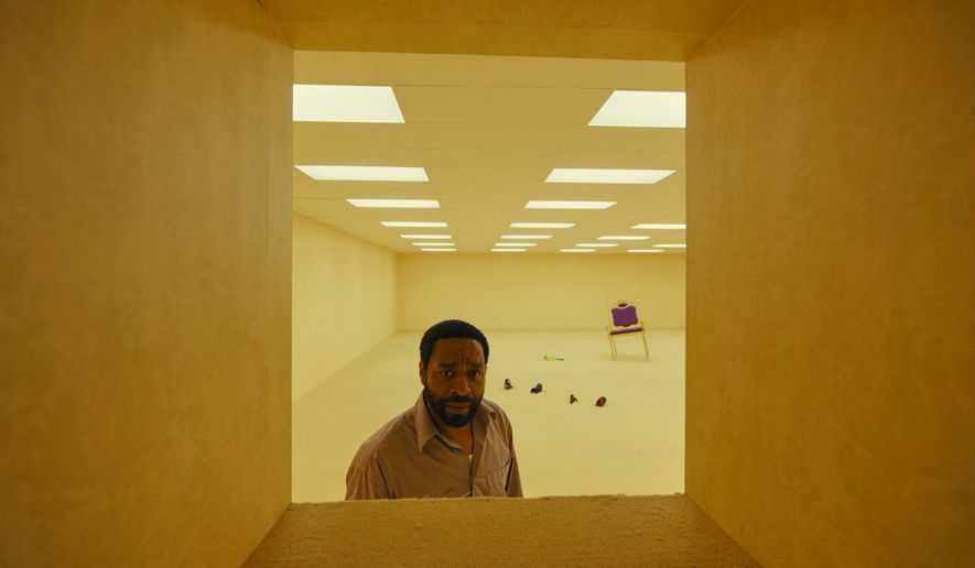 This image released by A24 shows Chiwetel Ejiofor in a scene from "Backrooms." (A24 via AP)