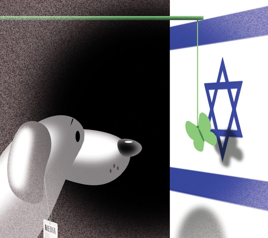 News media's anti-Israel distractions illustration by Alexander Hunter/The Washington Times