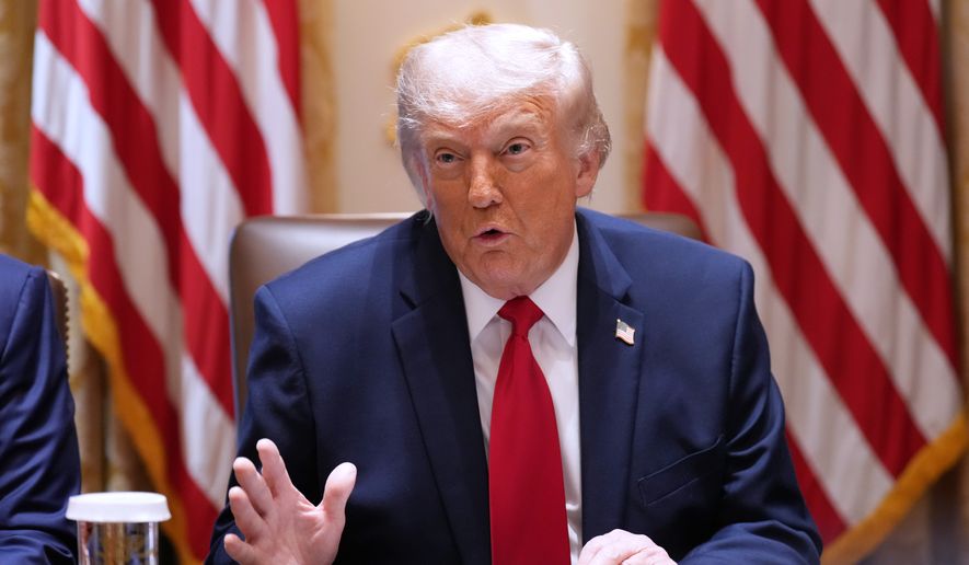 President Donald Trump speaks during a Cabinet meeting at the White House, Wednesday, May 27, 2026, in Washington. (AP Photo/Jacquelyn Martin)