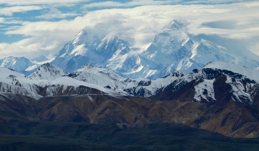 FILE - North America's tallest peak, on Aug. 12, 2025, in Denali National Park and Preserve, Alaska. (AP Photo/Becky Bohrer,File)