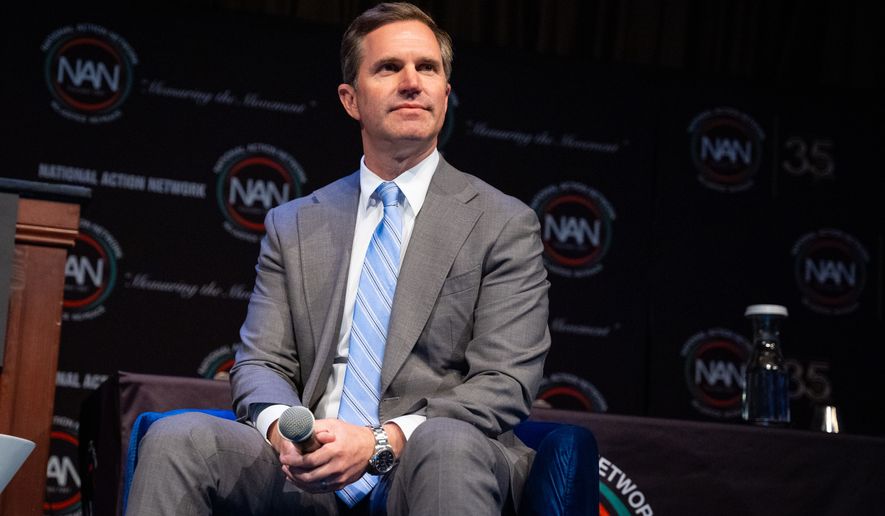 Kentucky Gov. Andy Beshear attends the National Action Network (NAN) Convention in New York on April 11, 2026. (AP Photo/Angelina Katsanis) **FILE**