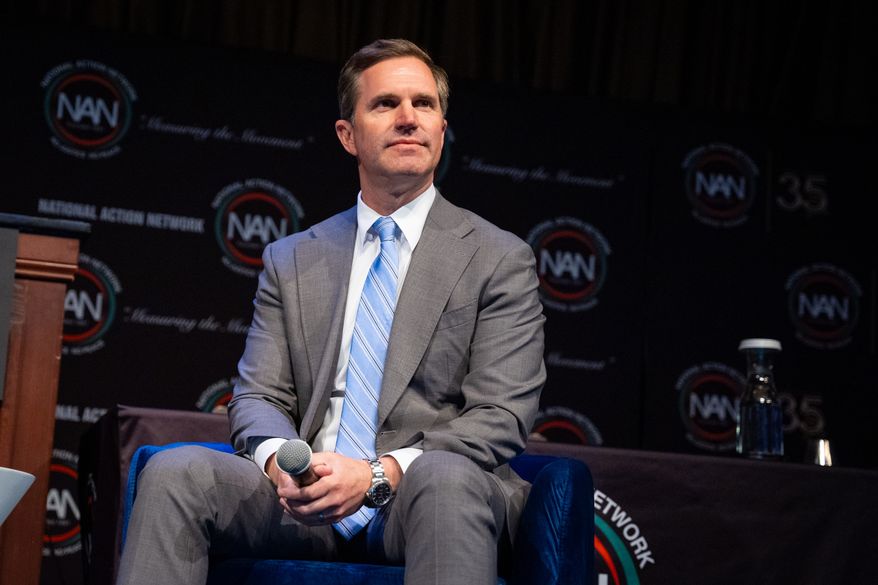 Kentucky Gov. Andy Beshear attends the National Action Network (NAN) Convention in New York on April 11, 2026. (AP Photo/Angelina Katsanis) **FILE**
