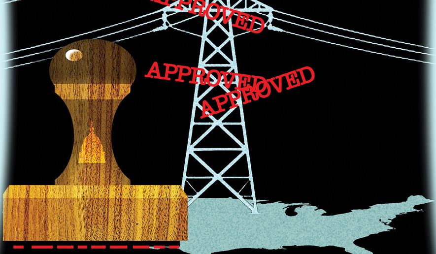 Congress reforming energy projects permitting illustration by Alexander Hunter/The Washington Times