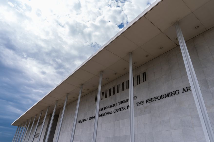 The John F. Kennedy Center for the Performing Arts is seen following a media tour intended to show building damage, April 22, 2026, in Washington. (AP Photo/Julia Demaree Nikhinson) **FILE**