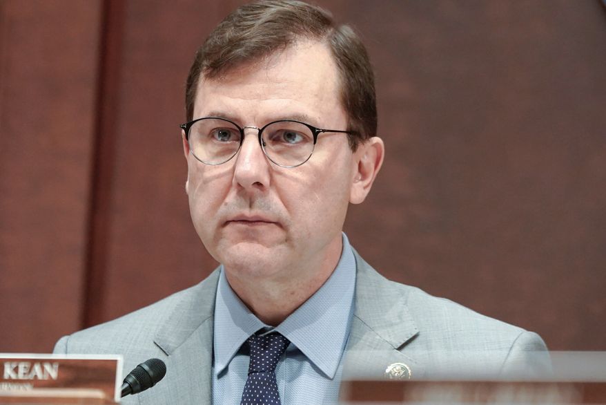 Rep. Tom Kean, R-N.J., listens during a subcommittee of the House Foreign Affairs Committee about Belarus on Capitol Hill, Dec. 5, 2023, in Washington. (AP Photo/Mariam Zuhaib, File)