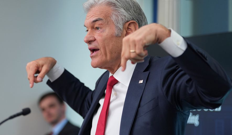 Centers for Medicare & Medicaid Services administrator Dr. Mehmet Oz speaks with reporters in the James Brady Press Briefing Room at the White House, Tuesday, June 2, 2026, in Washington. (AP Photo/Alex Brandon)
