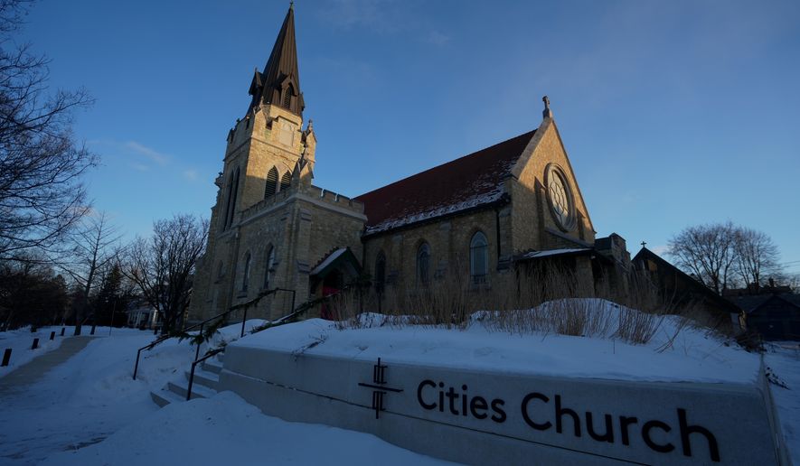 FILE - Cities Church is seen on Jan. 19, 2026, in St. Paul, Minn. (AP Photo/Angelina Katsanis, File)