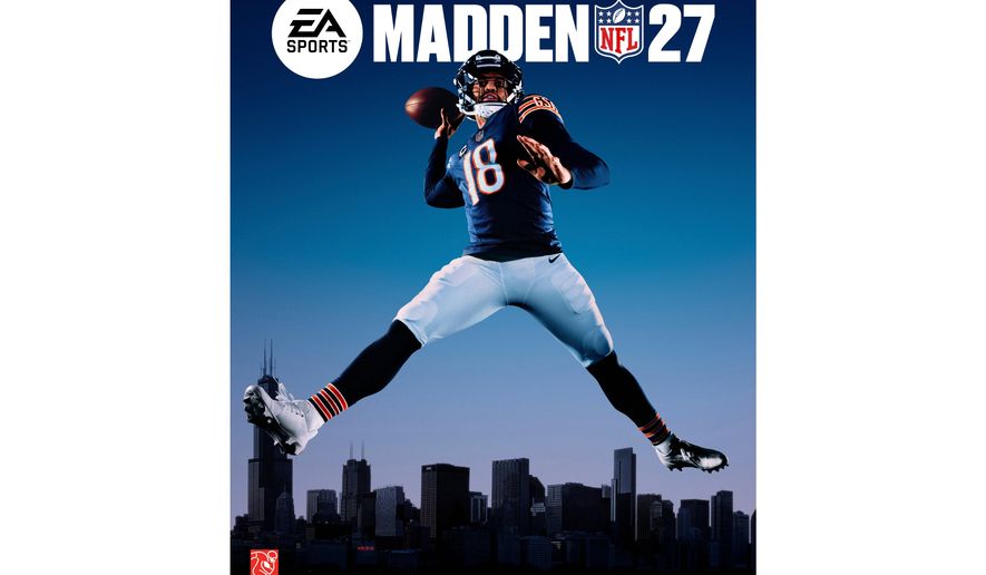 This image provided EA Sport shows Chicago Bears quarterback Caleb Williams on the cover of the Madden NFL 27 video game. (EA Sports via AP)