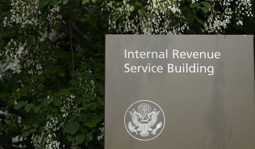 A sign for the Internal Revenue Service building is pictured in Washington, May 4, 2021. (AP Photo/Patrick Semansky, File)