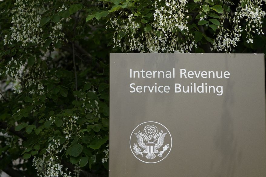 A sign for the Internal Revenue Service building is pictured in Washington, May 4, 2021. (AP Photo/Patrick Semansky, File)