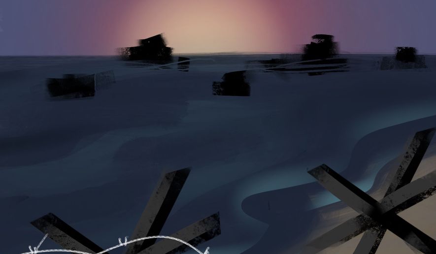 World War II and the Normandy invasion illustration by Linas Garsys / The Washington Times