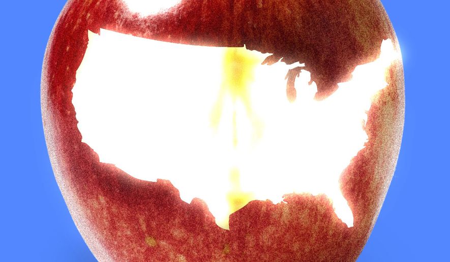 Saving schools and the education system in the United States of America illustration by Linas Garsys / The Washington Times