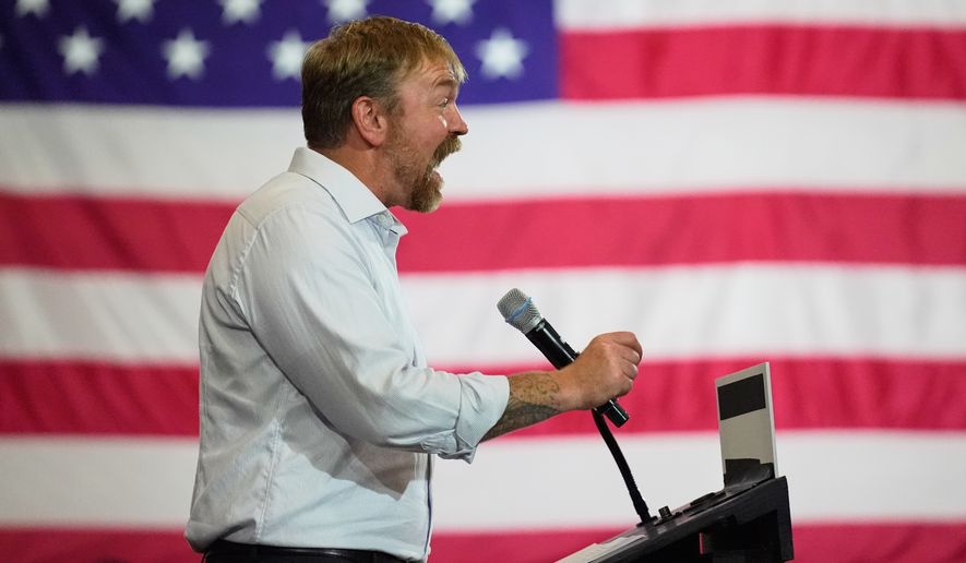 Democratic U.S. Senate candidate Graham Platner speaks during a primary election night watch party after winning the Democratic nomination Tuesday, June 9, 2026, in Blue Hill, Maine. (AP Photo/Robert F. Bukaty)
