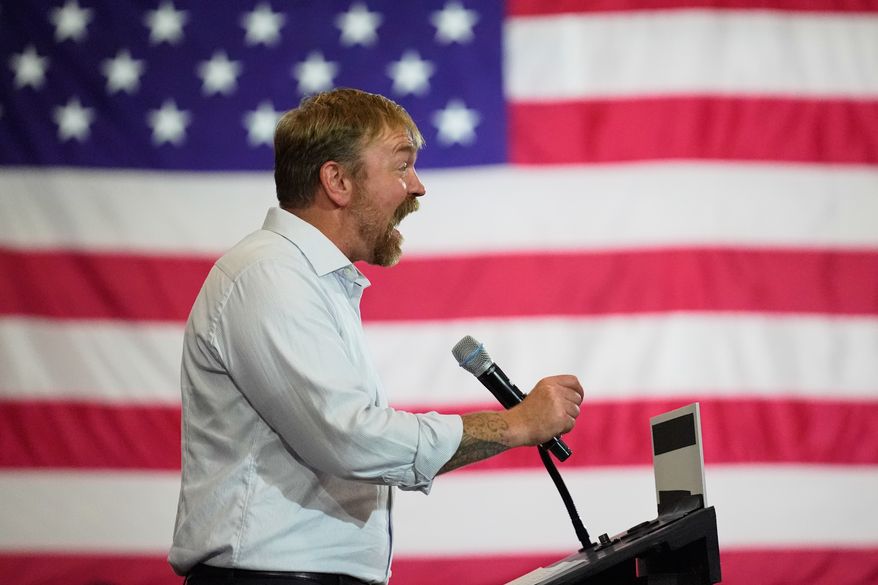 Democratic U.S. Senate candidate Graham Platner speaks during a primary election night watch party after winning the Democratic nomination Tuesday, June 9, 2026, in Blue Hill, Maine. (AP Photo/Robert F. Bukaty)