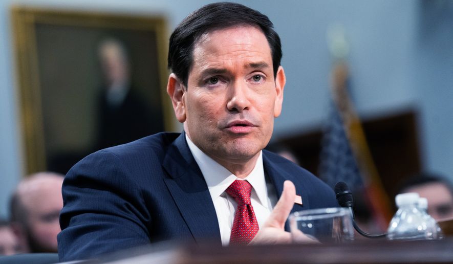 Secretary of State Marco Rubio testifies before the House Appropriations Committee, Tuesday, June 2, 2026 in Washington. (AP Photo/Allison Robbert)