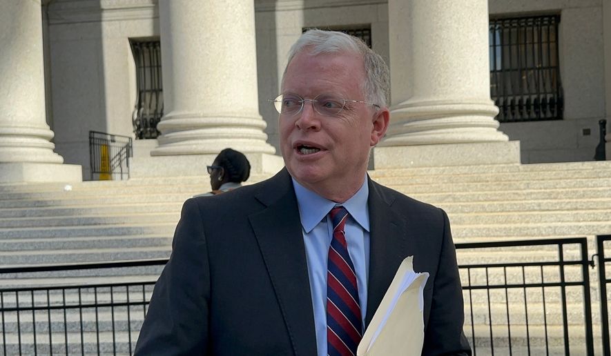 Journalist David Rohde leaves a federal court in New York after speaking at the sentencing of a former Taliban commander who received a prison sentence on Tuesday, June 9, 2026, for kidnapping Rhode and two others for seven months in 2008 and for directing the killing of American soldiers at other times. (AP Photo/Larry Neumeister)