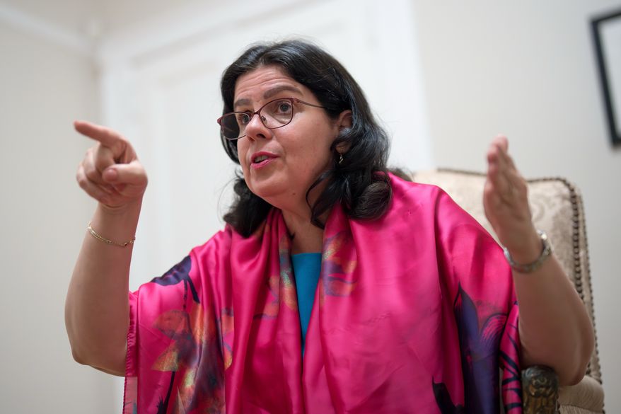 Chargé d'Affaires of the Embassy of Cuba Lianys Torres Rivera, speaks with The Associated Press at the mission in Washington, Tuesday, June 9, 2026. (AP Photo/J. Scott Applewhite)