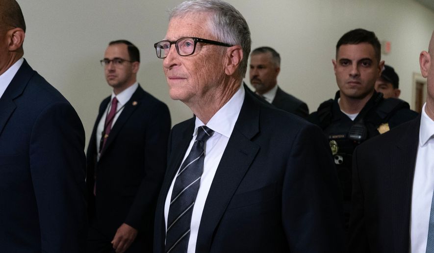 Bill Gates, co-founder of Microsoft, arrives on Capitol Hill for a closed-door interview with the House Oversight Committee investigating convicted sex offender Jeffrey Epstein, in Washington, Wednesday, June 10, 2026. (AP Photo/Jose Luis Magana)