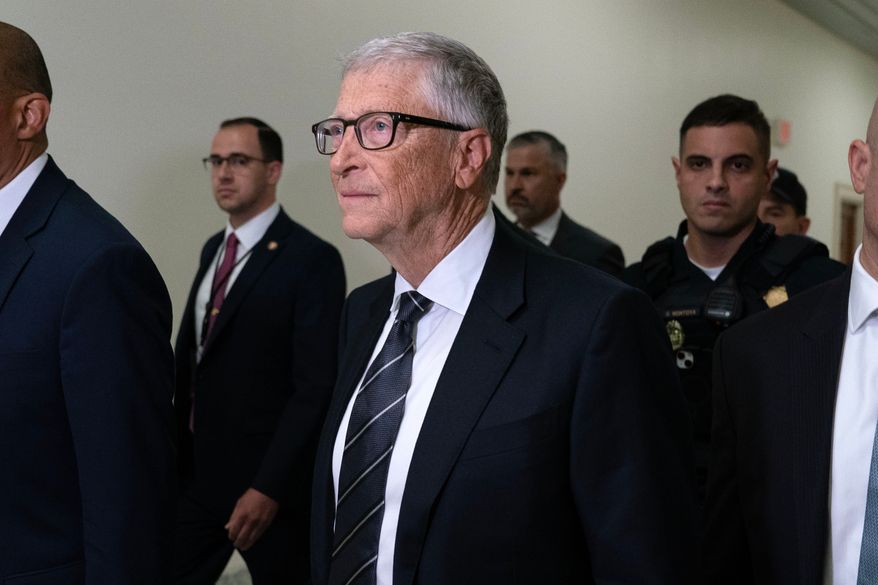 Bill Gates, co-founder of Microsoft, arrives on Capitol Hill for a closed-door interview with the House Oversight Committee investigating convicted sex offender Jeffrey Epstein, in Washington, Wednesday, June 10, 2026. (AP Photo/Jose Luis Magana)