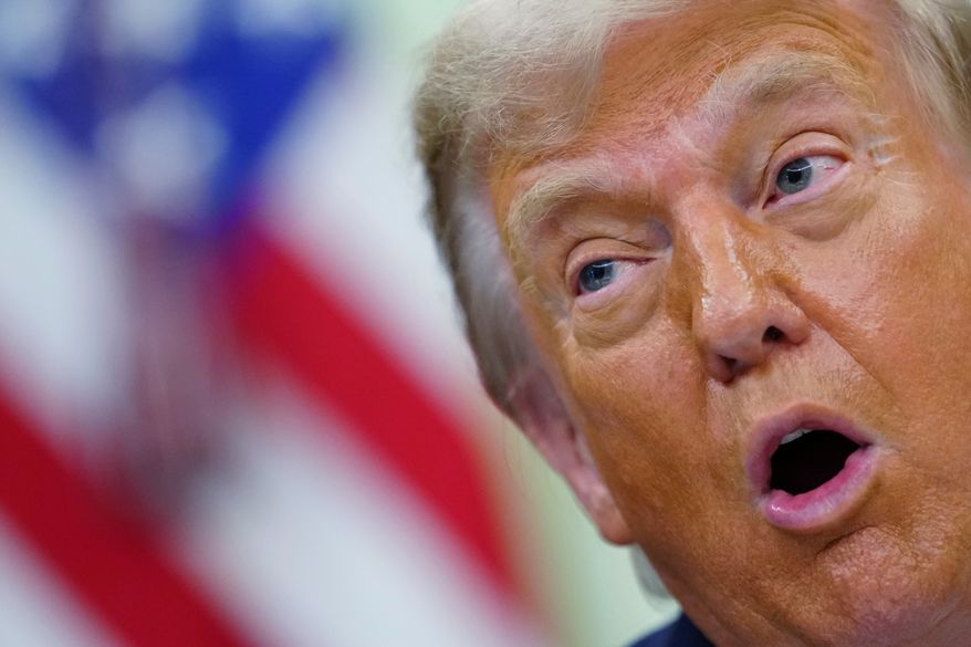 President Donald Trump speaks in the Oval Office of the White House, Wednesday, June 10, 2026, in Washington. (AP Photo/Julia Demaree Nikhinson)
