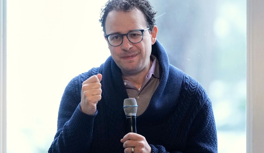 FILE - Dario Amodei, CEO & Co-Founder of Anthropic, speaks on a panel at the convening of the International Network of AI Safety Institutes at the Golden Gate Club at the Presidio in San Francisco, Nov. 20, 2024. (AP Photo/Jeff Chiu, File)