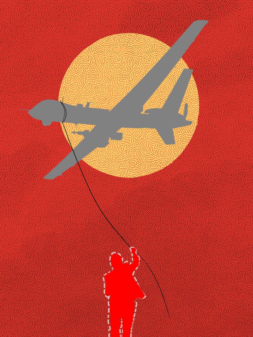 Drone operators illustration by Linas Garsys / The Washington Times