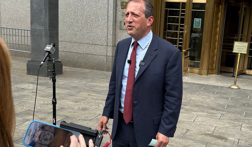 Congressional candidate Brad Lander, a Democrat, stands outside Manhattan federal court on June 10, 2026, after testifying that he wasn't acting illegally when he was arrested at a protest against immigration detentions last September. (AP Photo/Larry Neumeister)