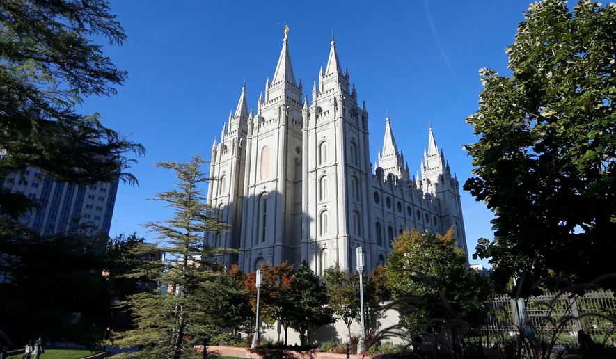 The Salt Lake Temple stands at Temple Square in Salt Lake City, Oct. 5, 2019. (AP Photo/Rick Bowmer, File)