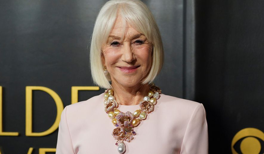 Helen Mirren arrives at the Golden Globes Golden Eve on Tuesday, Jan. 6, 2026, at The Beverly Hilton Hotel, in Beverly Hills, Calif. (Photo by Jordan Strauss/Invision/AP)