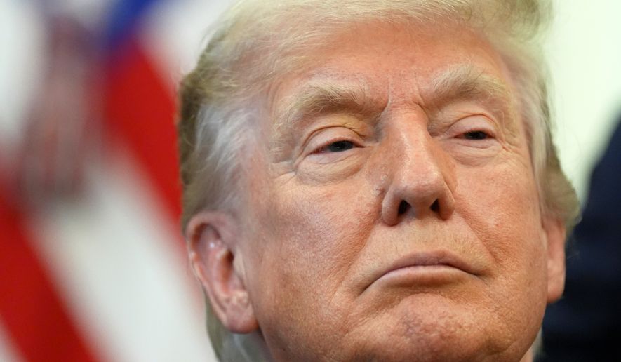 President Donald Trump is pictured during an event where he signs a proclamation about the fishing industry, in the Oval Office of the White House, Thursday, June 11, 2026, in Washington. (AP Photo/Jacquelyn Martin)