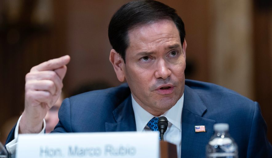 Secretary of State Marco Rubio testifies before the Senate Committee on Appropriations on Capitol Hill, Wednesday, June 3, 2026, in Washington. (AP Photo/Jose Luis Magana)
